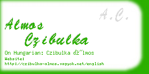 almos czibulka business card